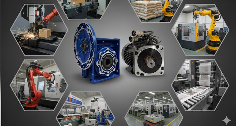 Sự kết hợp giữa Motor Servo và bộ hộp số giảm tốc NMRV được ứng dụng rộng rãi trong nhiều lĩnh vực công nghiệp