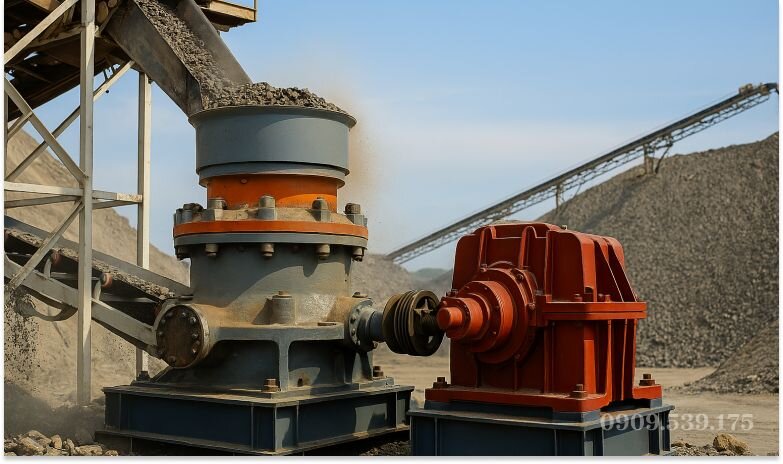 Máy nghiền khai khoáng sử dụng hộp giảm tốc ZQ với tỉ số truyền thực tế